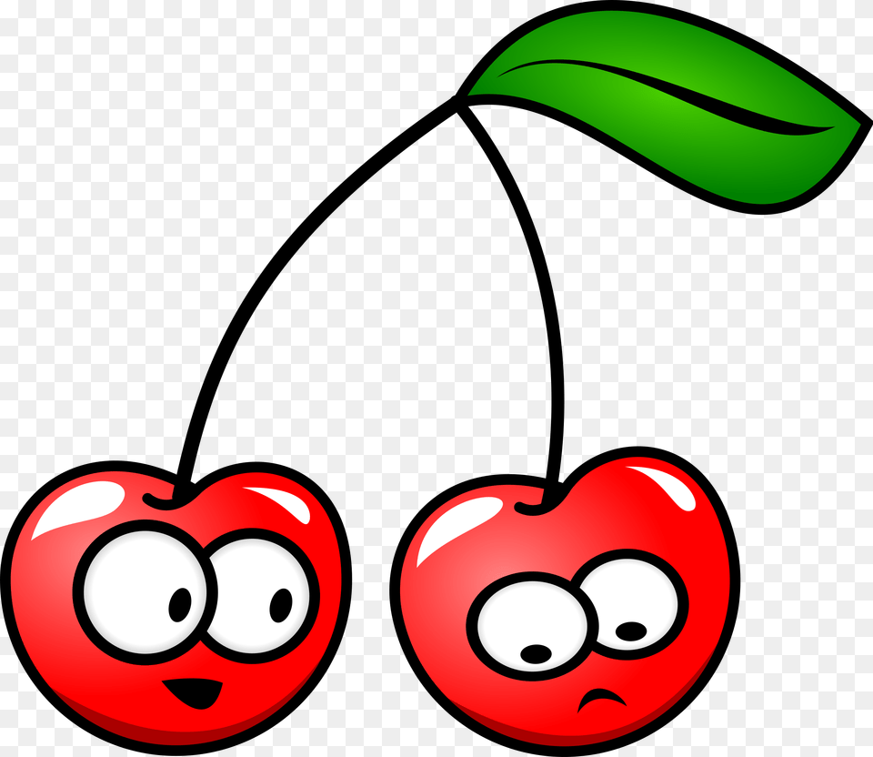 Cartoon Clip Art At Clker Com Vector Cartoon Cherries With Faces, Food, Fruit, Plant, Produce Free Png Download