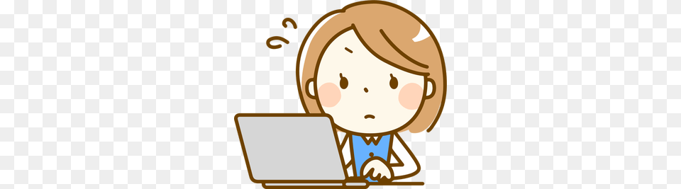 Cartoon Clip Art Girl, Computer, Electronics, Laptop, Pc Png Image