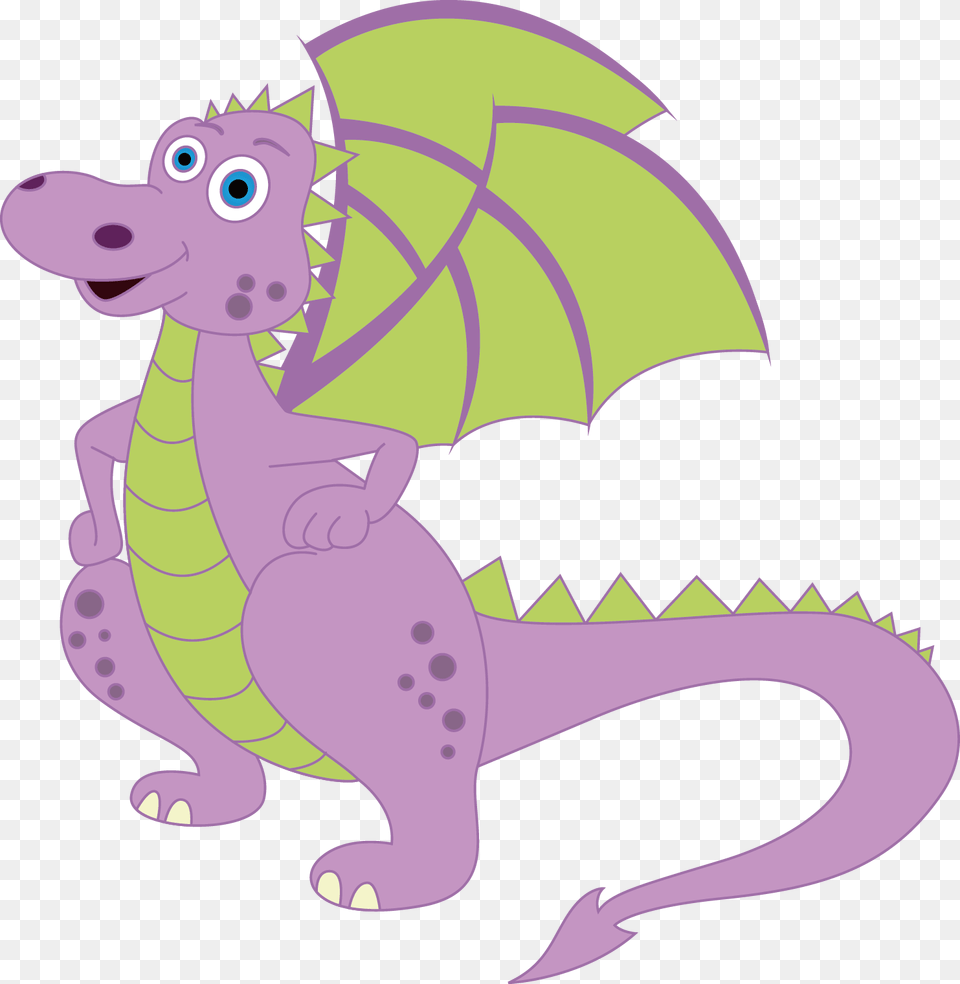 Cartoon Clip Art Green And Purple Dinosaur Cartoon, Dragon, Animal, Fish, Sea Life Png