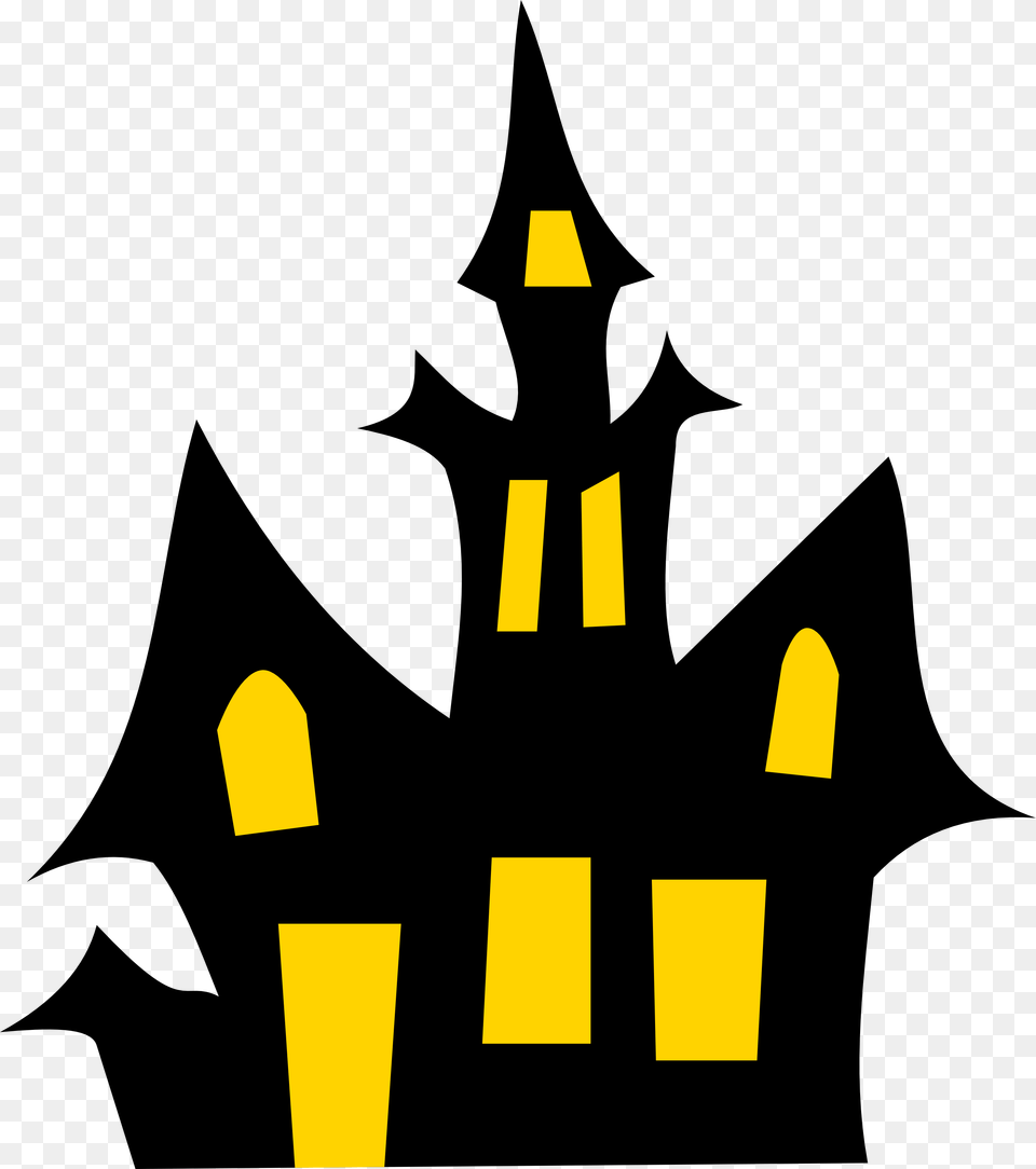 Cartoon Clip Art Halloween Haunted House Clipart, Logo, Symbol, Animal, Fish Free Transparent Png