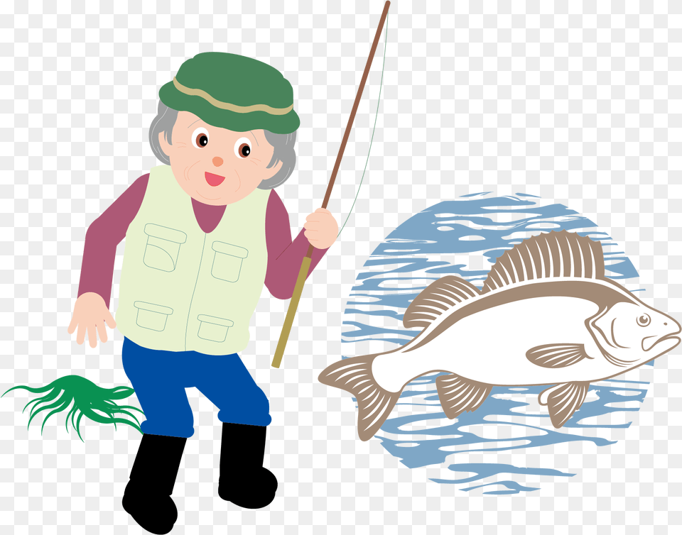 Cartoon Clip Art Old Man Transprent People Fishing In Portable Network Graphics, Water, Outdoors, Leisure Activities, Sea Life Png