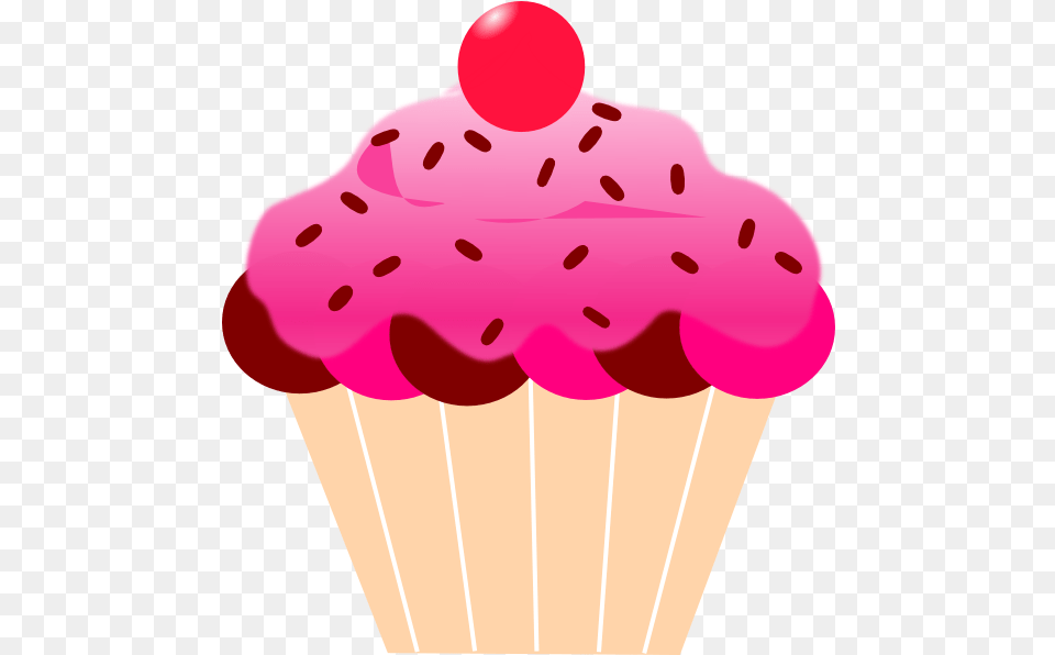 Cartoon Clipart Cupcake Pink Cupcake Clipart, Cake, Cream, Dessert, Food Free Png