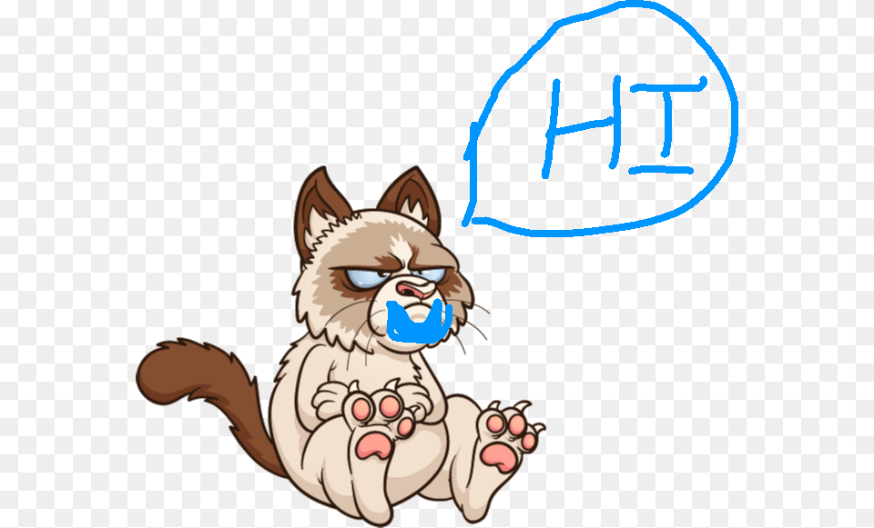 Cartoon Clipart Grumpy Cat, Animal, Mammal, Pet, Electronics Png Image