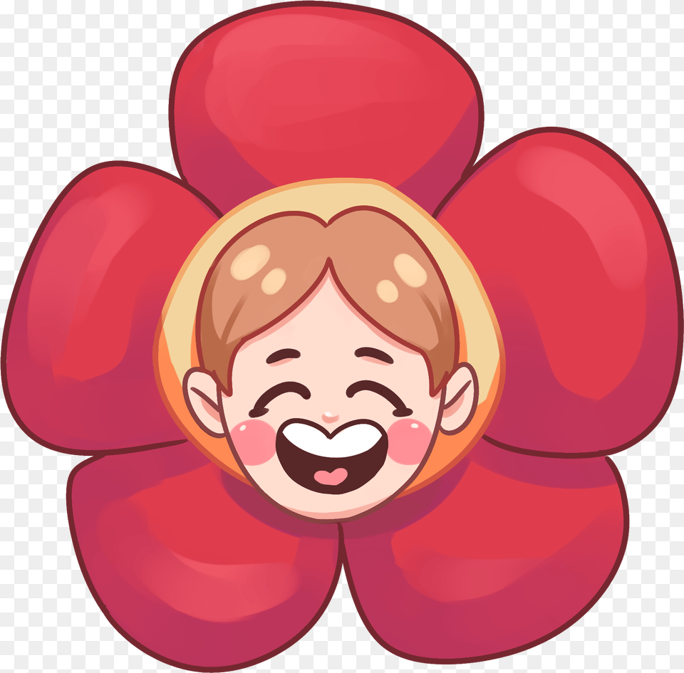 Cartoon Clipart Jhope Sticker, Flower, Petal, Plant, Face Free Transparent Png
