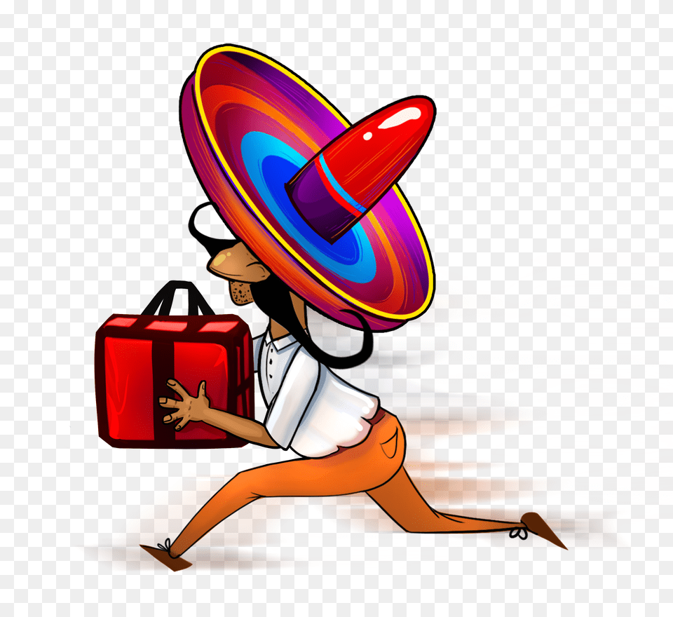 Cartoon Clipart Mexican Cuisine Tacos E Mas, Clothing, Hat, Sombrero, Adult Free Transparent Png