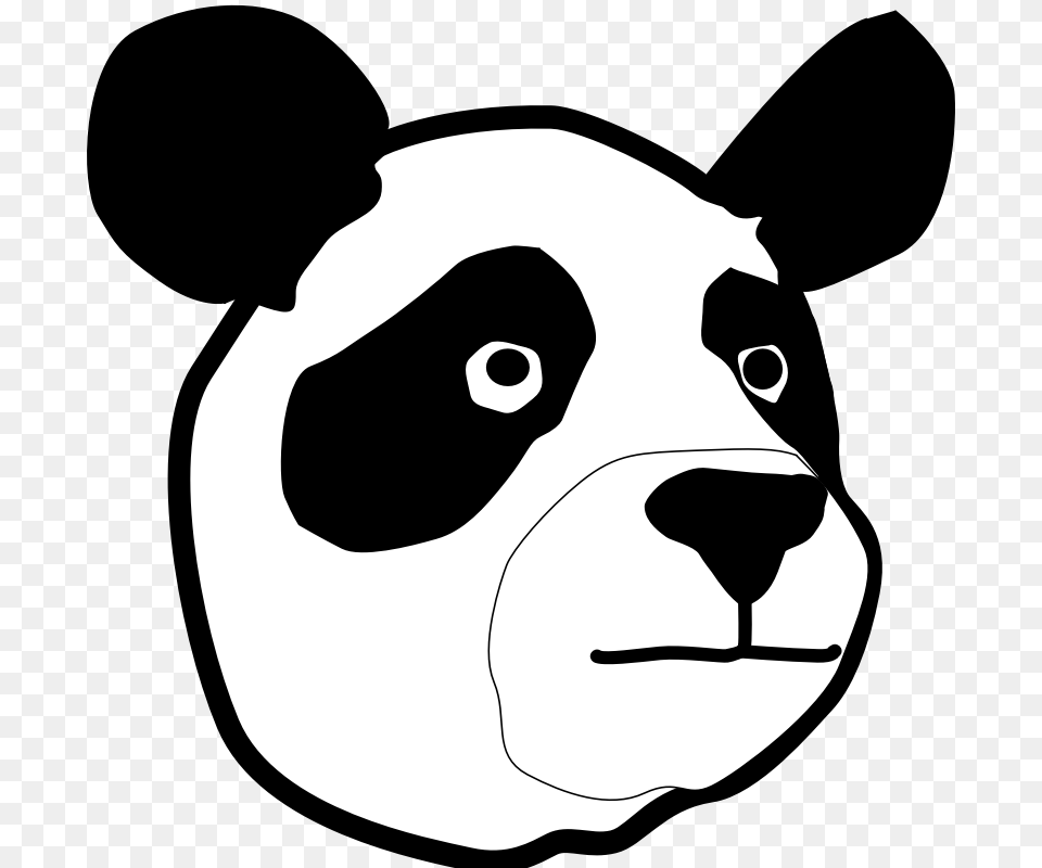 Cartoon Clipart Of A Black And White Cute Sitting Panda Vector, Stencil, Baby, Person, Animal Png Image
