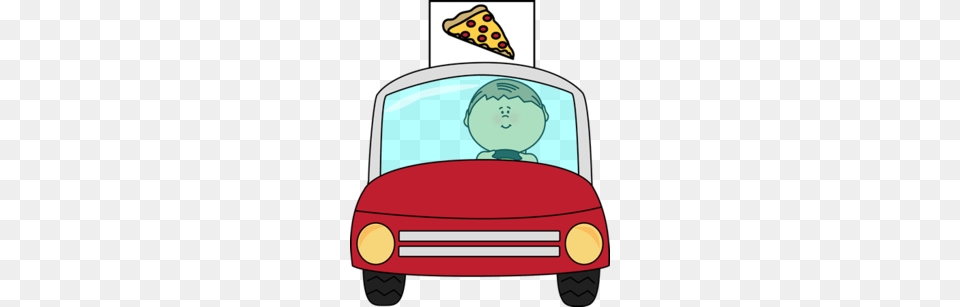 Cartoon Clipart Pizza Delivery Italian Cuisine Cartoon Pizza Man, Transportation, Vehicle, Car, Device Png