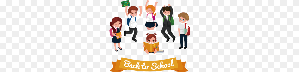 Cartoon Clipart School Student Royalty School Classmates, Advertisement, Poster, Person, People Free Transparent Png