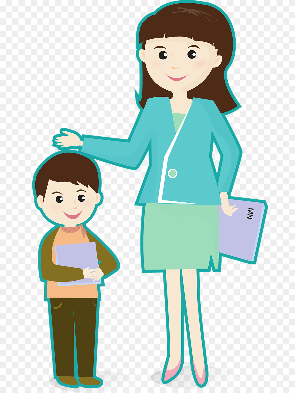 Cartoon Clipart Teacher, Sleeve, Clothing, Long Sleeve, Baby Free Transparent Png