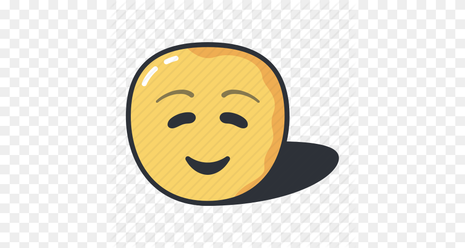 Cartoon Closed Emoji Eyes Small Smile Smiley Icon, Food, Fruit, Plant, Produce Png Image