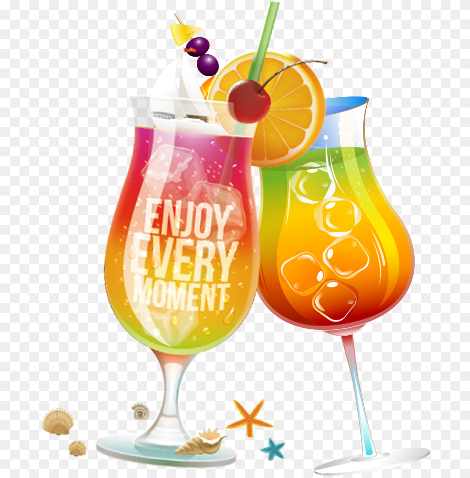 Cartoon Cocktail, Alcohol, Beverage, Glass, Juice Png Image