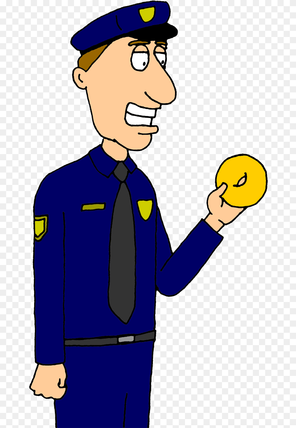 Cartoon Cop Eating Donut, Adult, Male, Man, Person Png