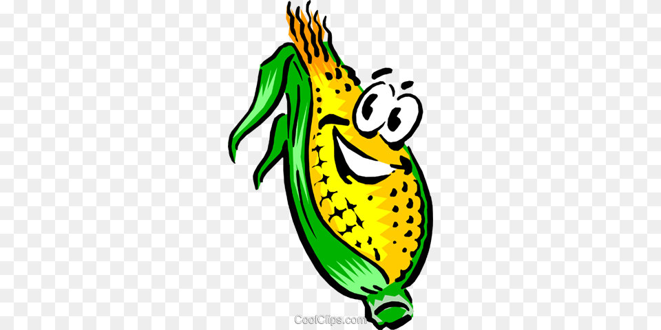 Cartoon Corn Royalty Vector Clip Art Illustration, Food, Grain, Plant, Produce Free Png