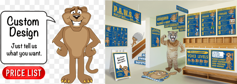 Cartoon Cougar Cartoons Elementary School Clip Art Cougar Mascot, Advertisement, Poster, Baby, Person Free Transparent Png