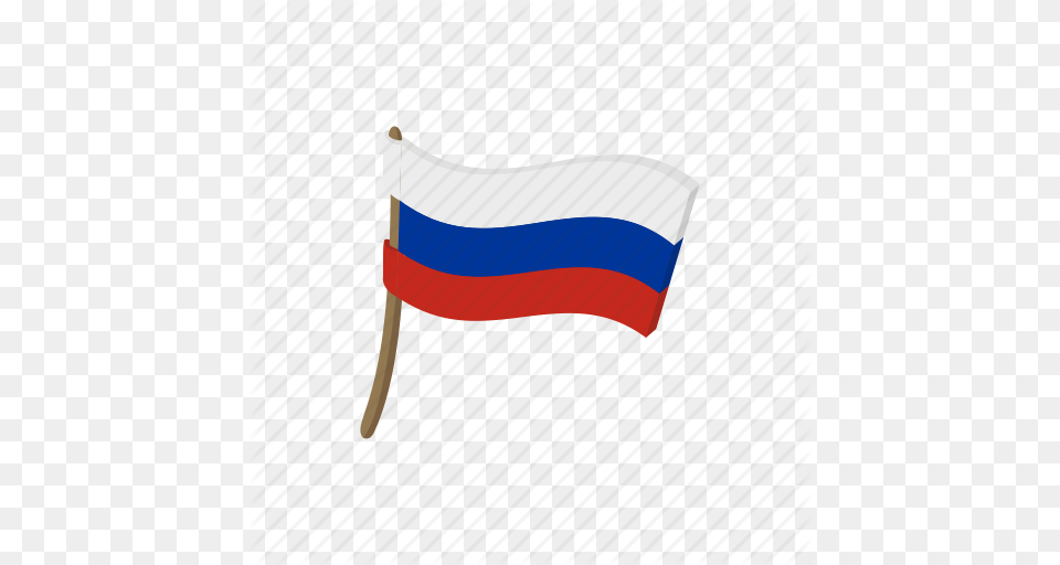 Cartoon Country Flag Russia Russian Waving Wind Icon, Russia Flag Png