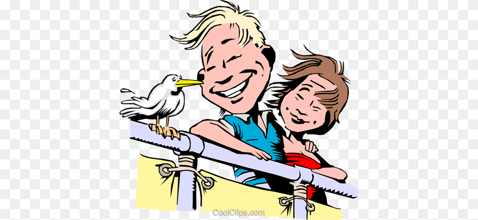 Cartoon Couple On Vacation Royalty Free Vector Clip Art, Book, Comics, Publication, Baby Png