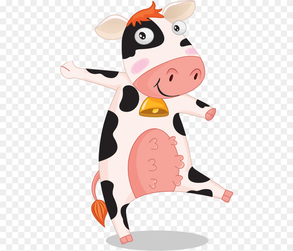 Cartoon Cow And Milk, Animal, Mammal, Livestock, Cattle Png Image