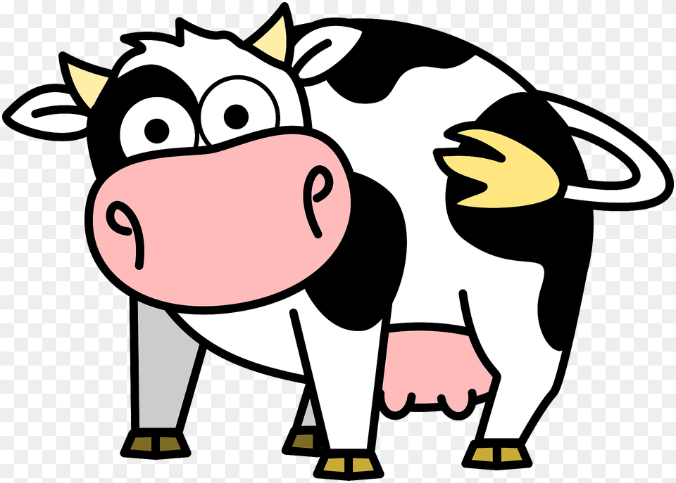 Cartoon Cow Clipart, Animal, Cattle, Dairy Cow, Livestock Png Image