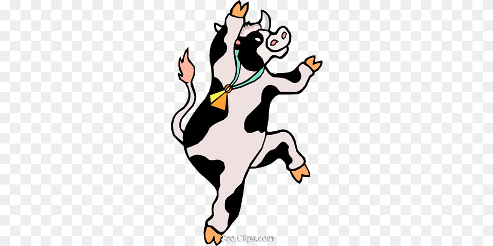 Cartoon Cow Royalty Vector Clip Art Illustration, Animal, Cattle, Dairy Cow, Livestock Png