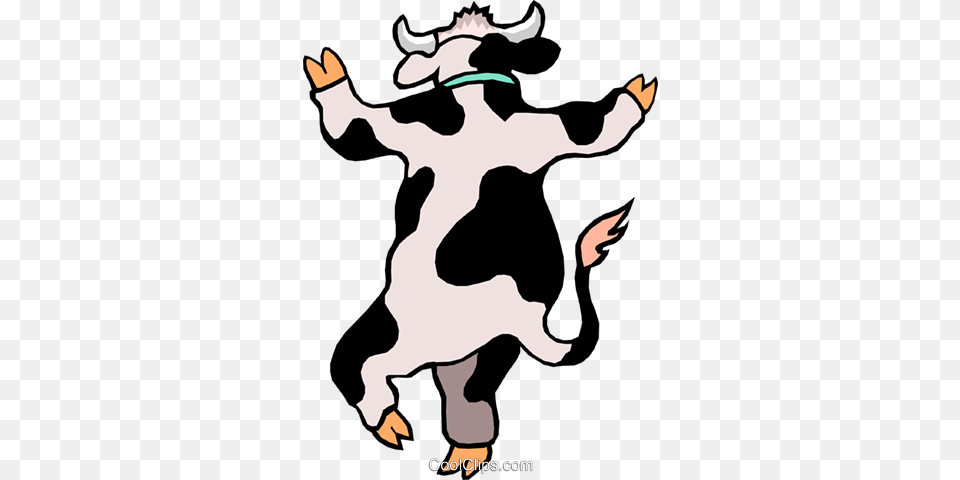 Cartoon Cow Royalty Vector Clip Art Illustration, Animal, Cattle, Dairy Cow, Livestock Free Png