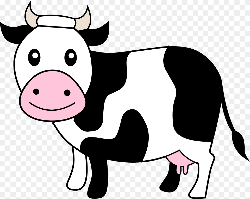 Cartoon Cow Silhouette Clipart Cow Clipart, Animal, Cattle, Dairy Cow, Livestock Free Png