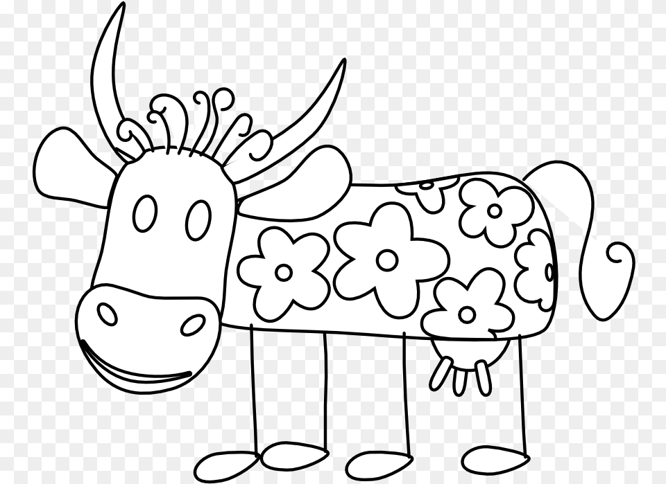 Cartoon Cows Black White Line 2 Coloring Book Colouring Vacas Para Dibujar, Baby, Person, Stencil Png Image