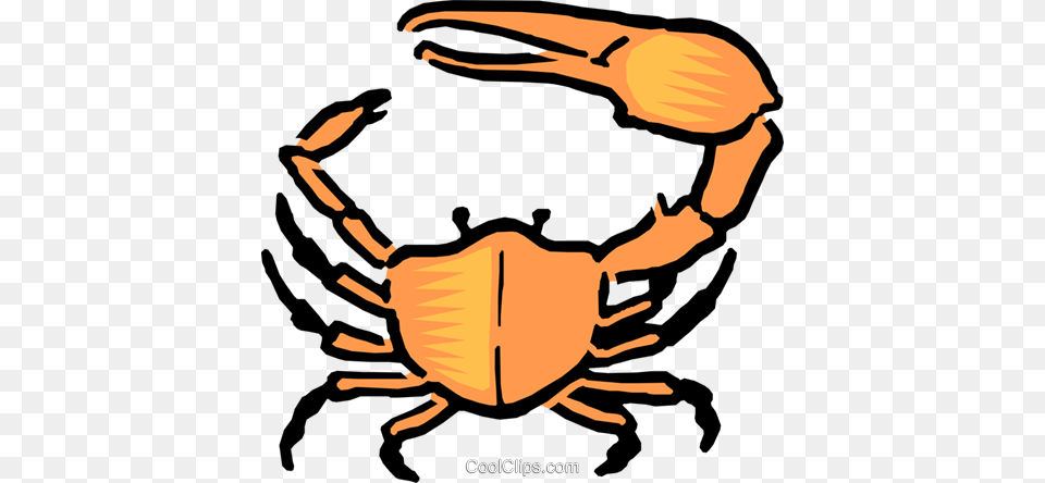 Cartoon Crab Royalty Vector Clip Art Illustration, Food, Seafood, Animal, Invertebrate Free Png