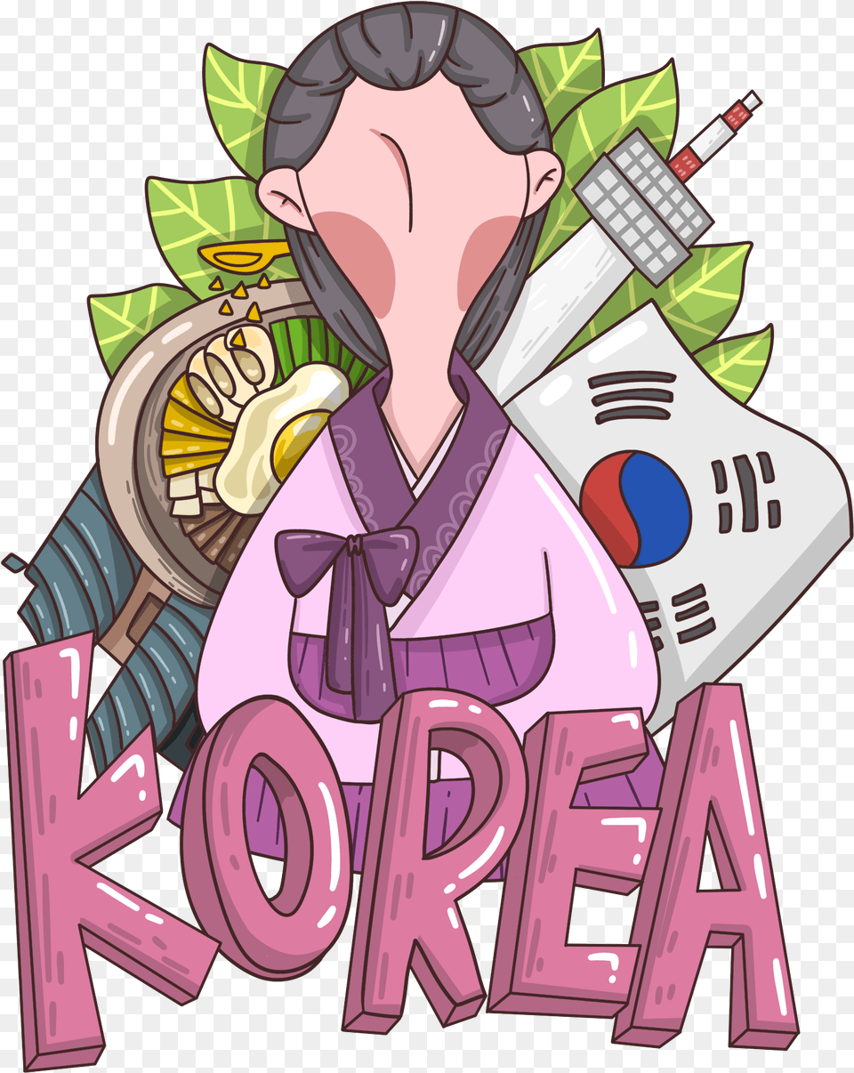 Cartoon Creative Tidal Korean Element, Book, Comics, Publication, Art Free Png Download