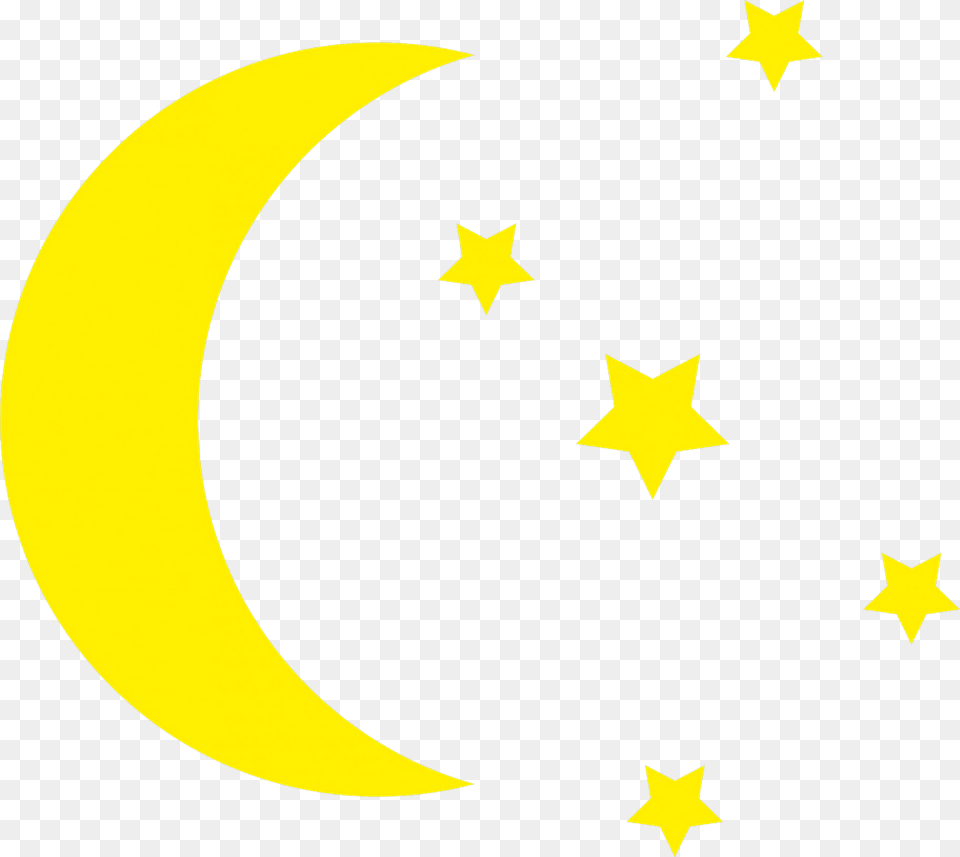 Cartoon Crescent And Stars Clipart, Nature, Outdoors, Night, Astronomy Png