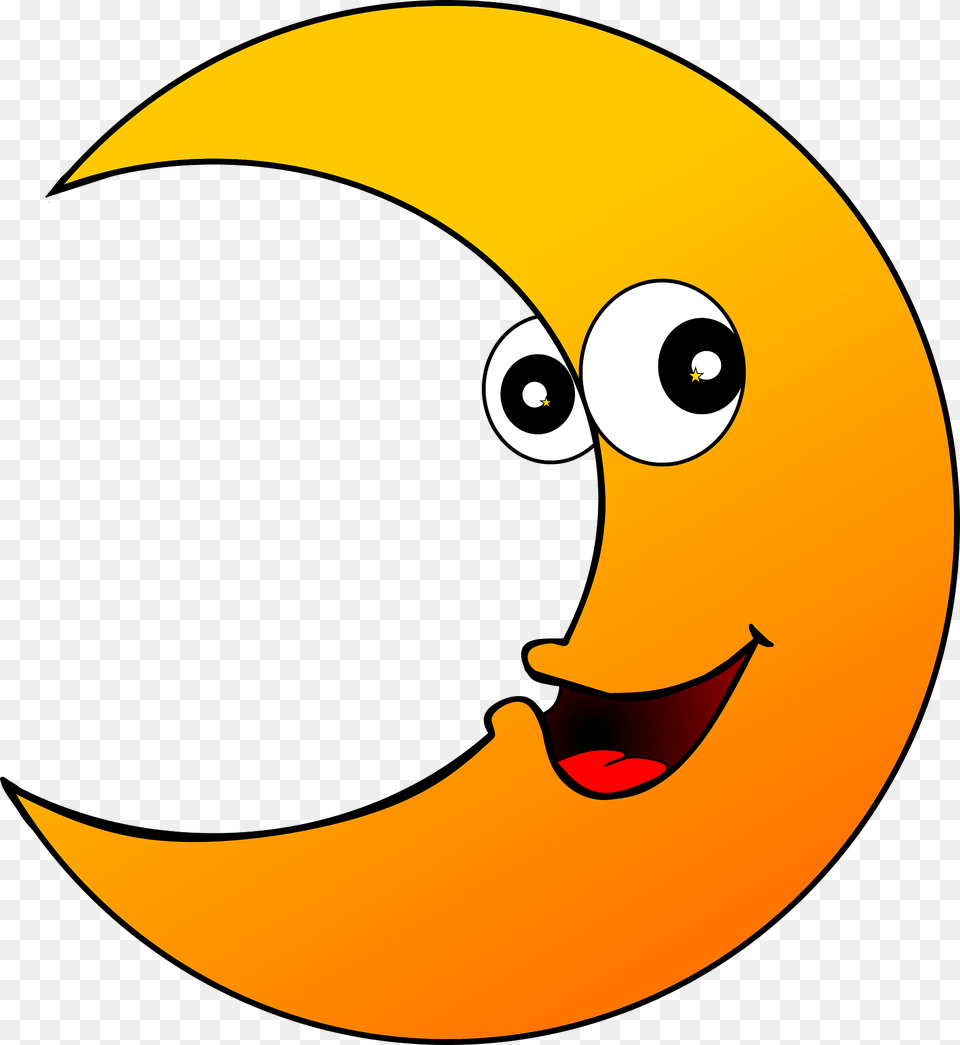 Cartoon Crescent Clipart, Nature, Outdoors, Night, Astronomy Free Transparent Png