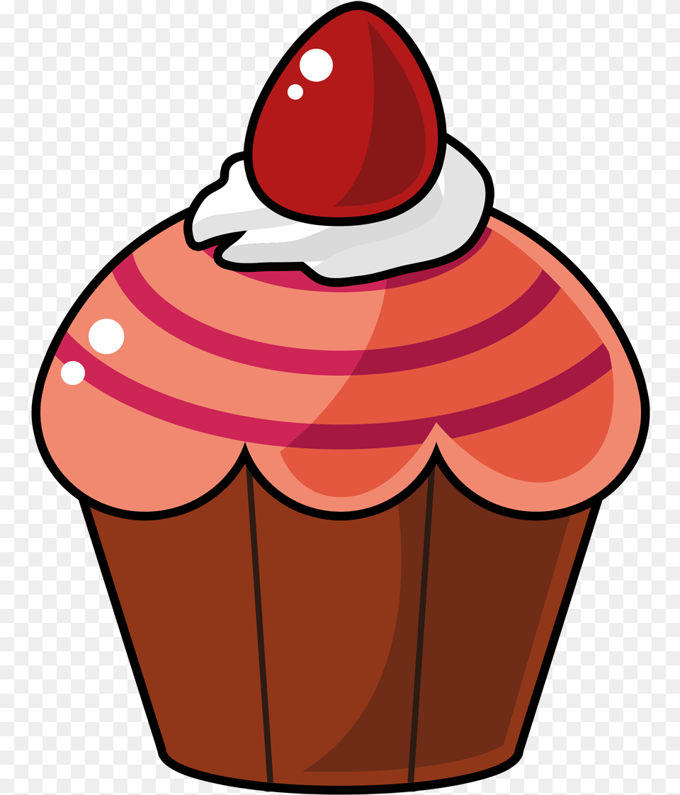 Cartoon Cupcake Clipart, Cake, Cream, Dessert, Food Png Image