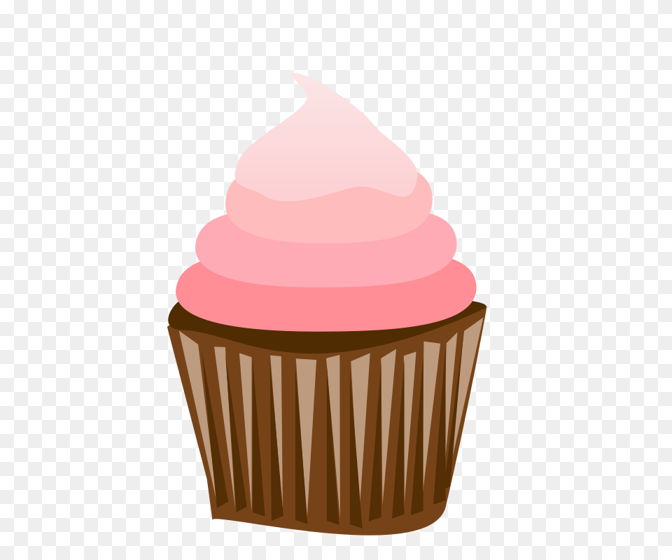 Cartoon Cupcake Pink Topping, Cake, Cream, Dessert, Food Png