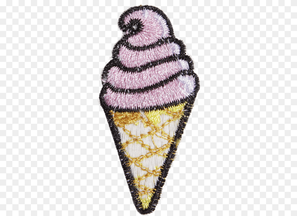 Cartoon Custom Ice Cream Pattern Embroidery Patch Ice Cream Cone, Clothing, Hat, Dessert, Food Png Image