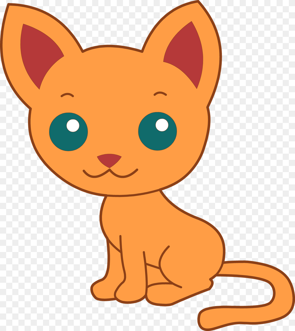 Cartoon Cute Cats Cute Orange Kitty Cat Cat Cartoon, Animal, Bear, Mammal, Wildlife Free Png Download