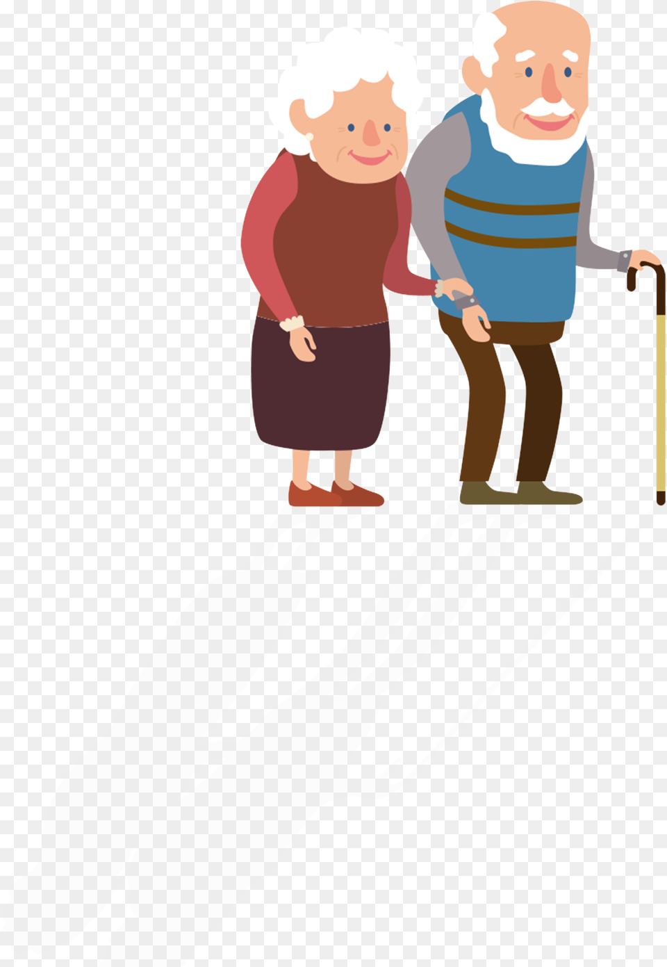 Cartoon Cute Creative Elder And Psd Old People Cartoon, Person, Walking, Baby, Face Png