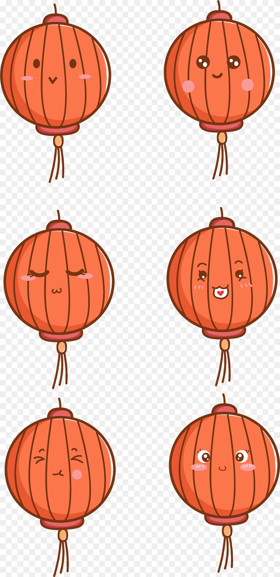 Cartoon Cute Red Lantern And Vector Image Thanksgiving, Lamp Free Png Download
