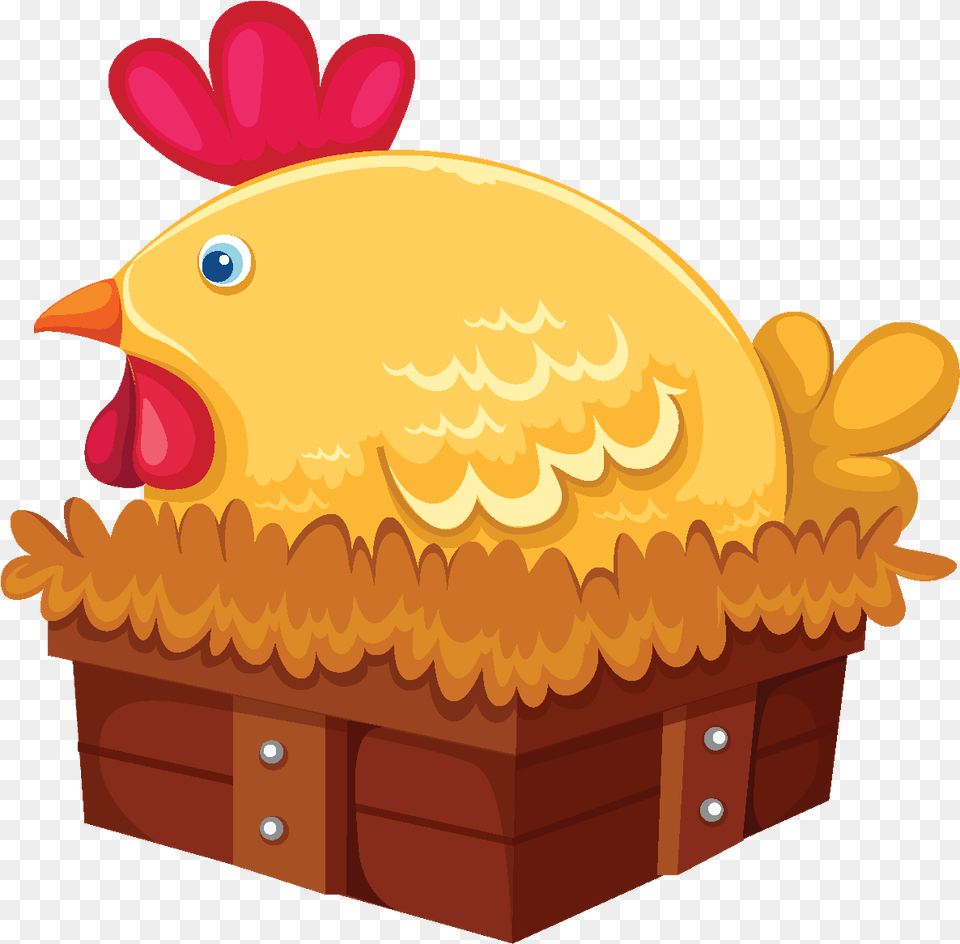 Cartoon Cute Rooster Chicken Nest Element Farm Animals, Animal, Bird, Fowl, Poultry Free Png