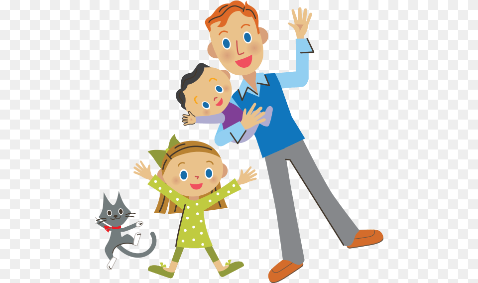 Cartoon Dad Kids, Baby, Person, Clothing, Pants Free Png