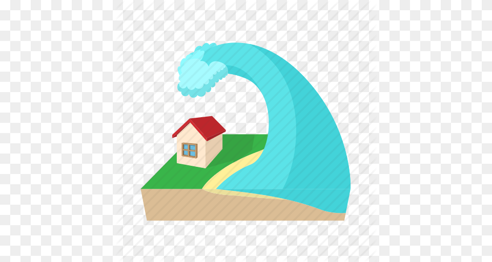 Cartoon Danger Disaster Flood House Tsunami Water Icon, Outdoors, Nature, Art, Painting Free Png Download