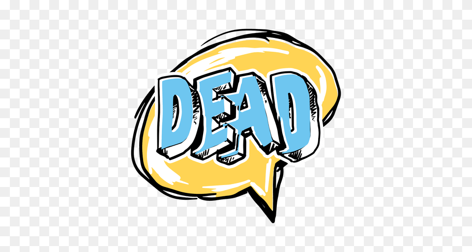 Cartoon Dead Slang Word, Sticker, Logo Png Image