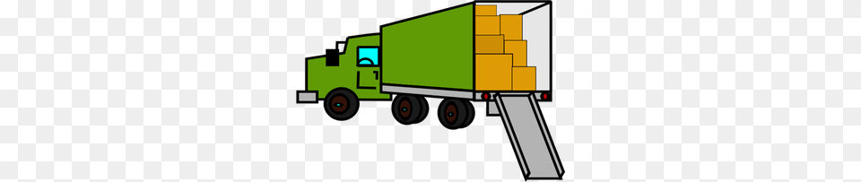 Cartoon Delivery Truck Clip Art, Moving Van, Trailer Truck, Transportation, Van Free Png Download