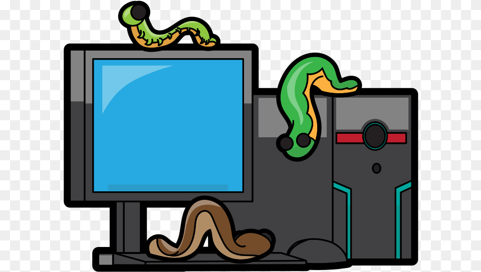 Cartoon Desktop Infected By Worms Clipart Download, Screen, Computer Hardware, Electronics, Hardware Png Image