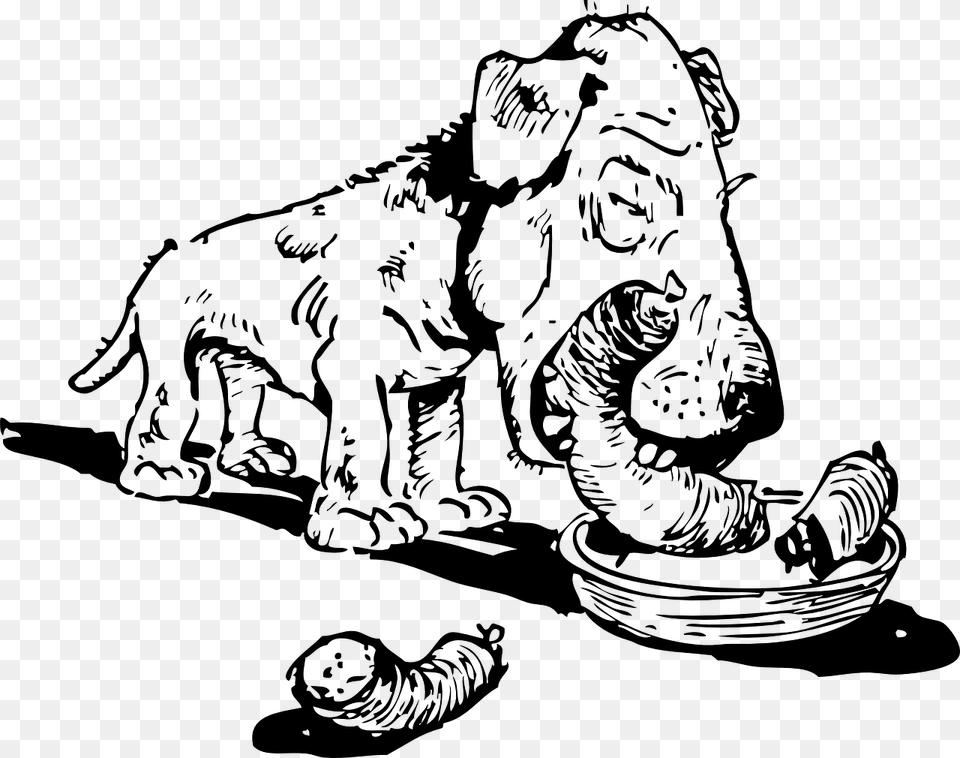 Cartoon Dog Eats Cat, Gray Png Image