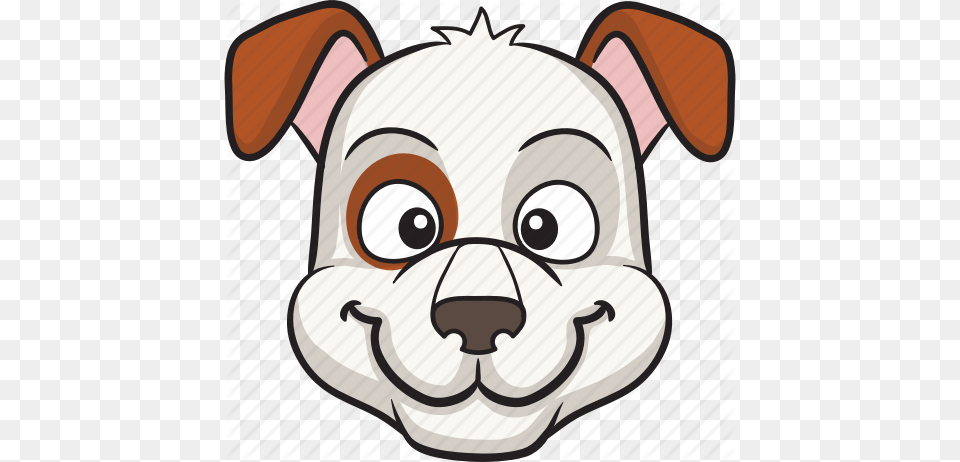 Cartoon Dog Emoji Emoticon Face Smiley Icon, Animal, Canine, Mammal, Bulldog Free Png Download