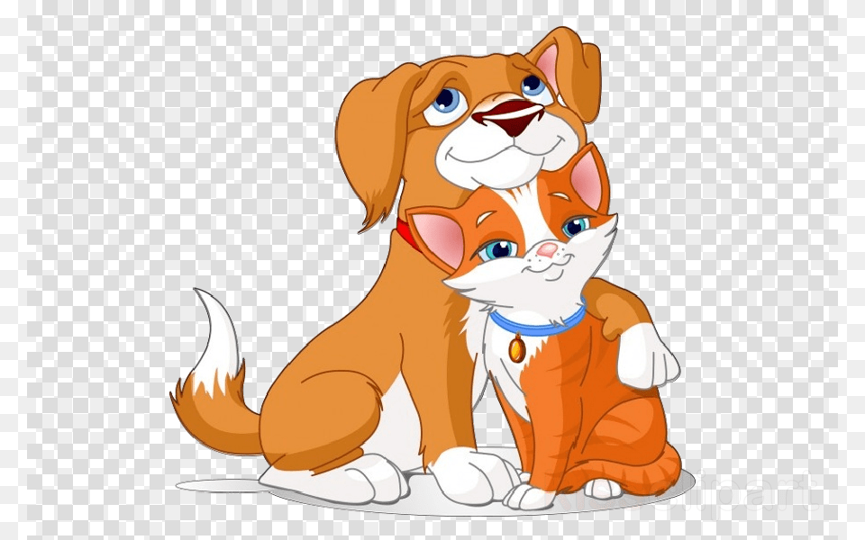 Cartoon Dog Hugging Cat Clipart Dog Puppy Cat Dog And Cat Hugging Art, Face, Head, Person Png