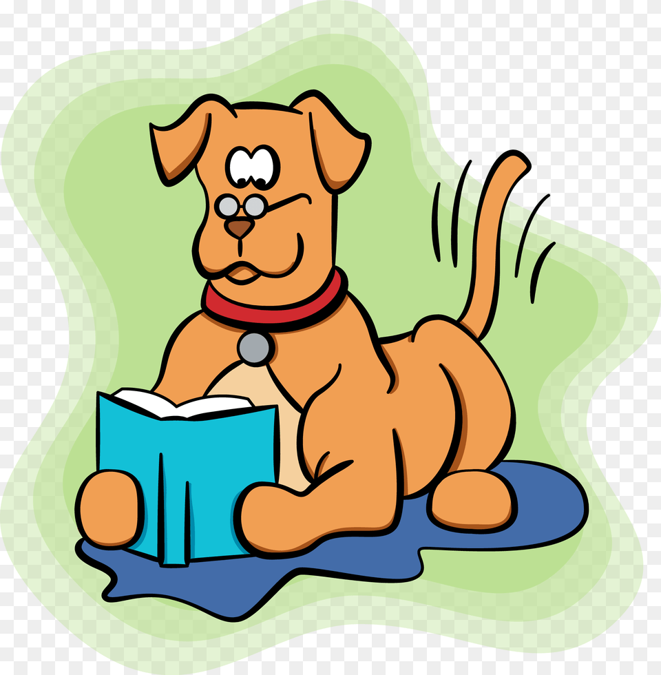 Cartoon Dog Reading, Baby, Person, Animal, Pet Free Png Download