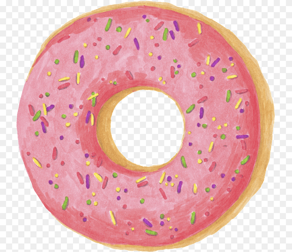 Cartoon Donut Decoration Cartoon Donut, Food, Sweets, Plate, Bread Free Png