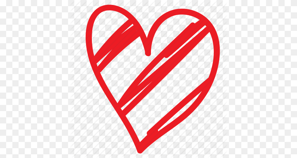 Cartoon Doodle Hand Drawn Heart Love Sketch Valentines Icon Free Png