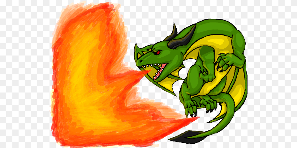 Cartoon Dragon Breathing Fire Png