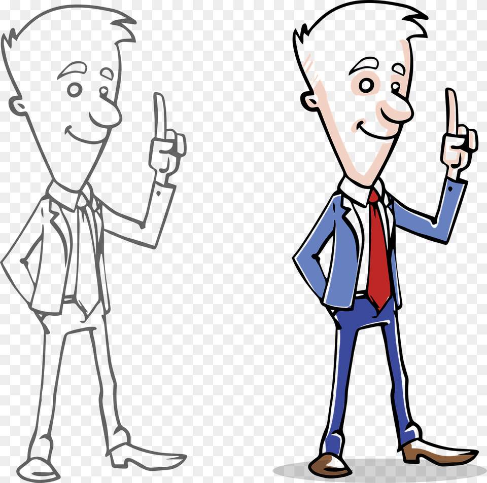Cartoon Drawing Of Two Identical Managers One Is Drawn In Black, Adult, Female, Person, Woman Png Image
